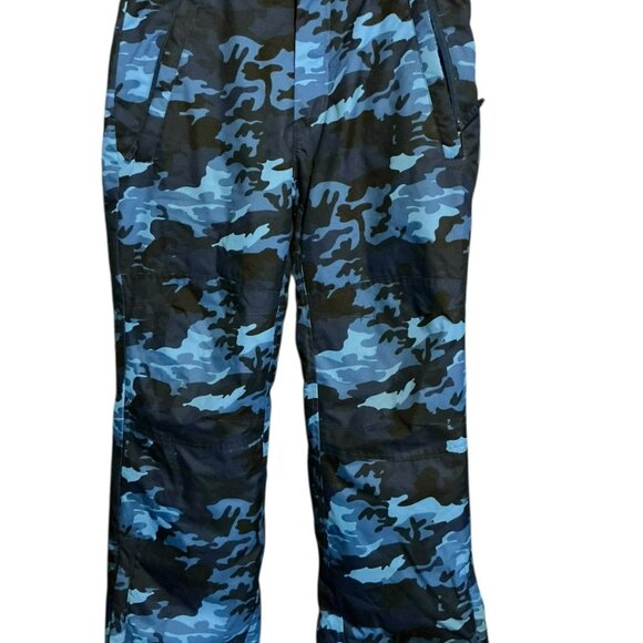 Eddie Bauer - Kids' Blue Camo Snow Pants Kids Large Inseam 28" - Picture 1 of 3